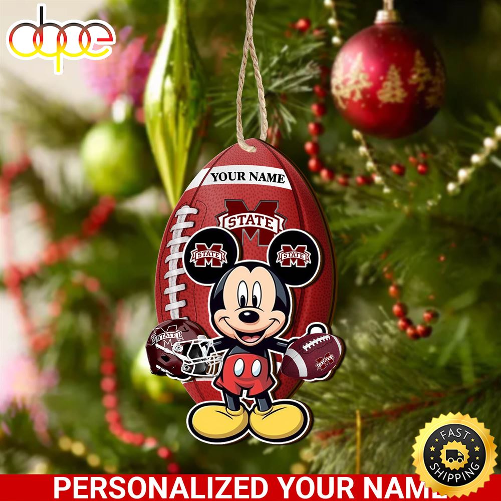 Mississippi State Bulldogs And Mickey Mouse Ornament Personalized Your Name