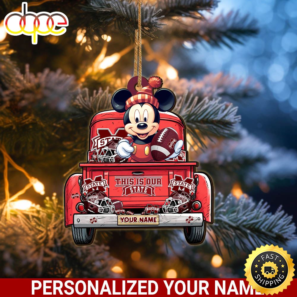 Mississippi State Bulldogs Mickey Mouse Ornament Personalized Your Name Sport Home Decor V2llbz.jpg