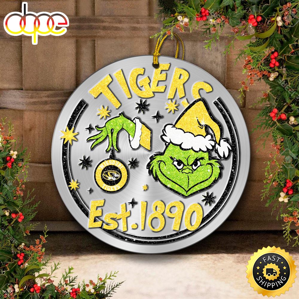 Missouri Tigers Grinch Circle Ornaments Christmas Jcqooq