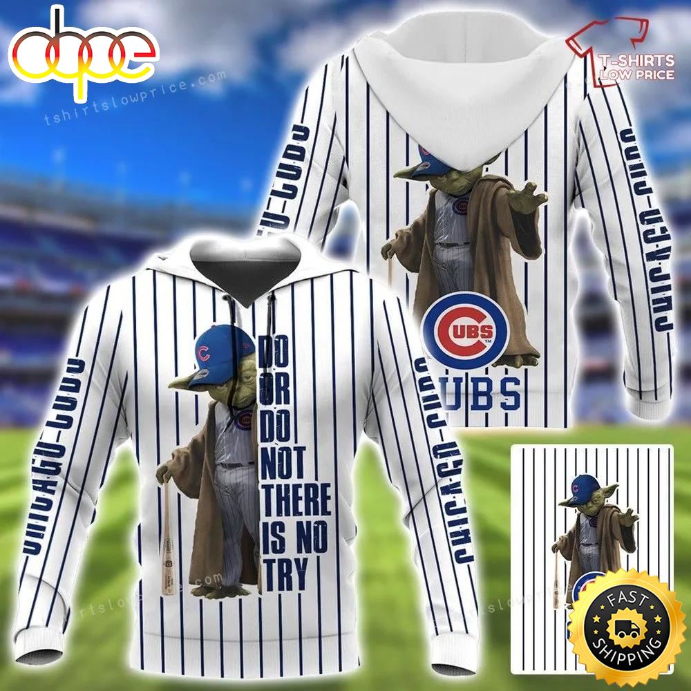 Mlb Chicago Cubs And Yoda All Over Printeds 3d Hoodie Zipper Cmu25p