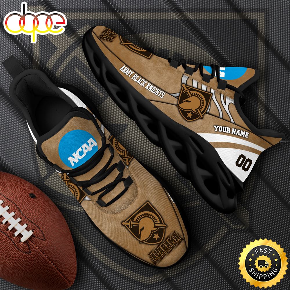 NCAA Army Black Knights Black Max Soul Shoes White Max Soul Shoes Custom Your Name And Number Kcxm04.jpg