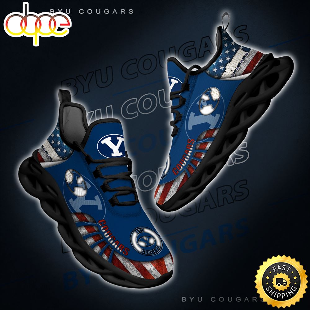 NCAA BYU Cougars Black And White Clunky Shoes New Style For Fans
