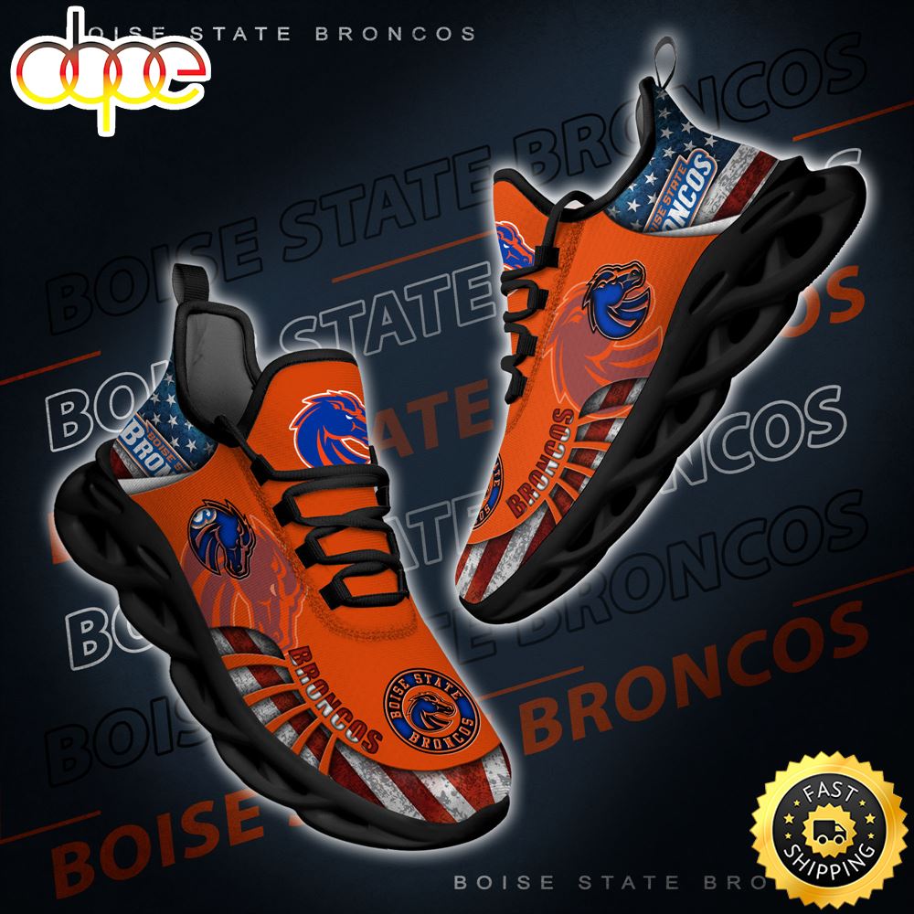 NCAA Boise State Broncos Black And White Clunky Shoes New Style For Fans