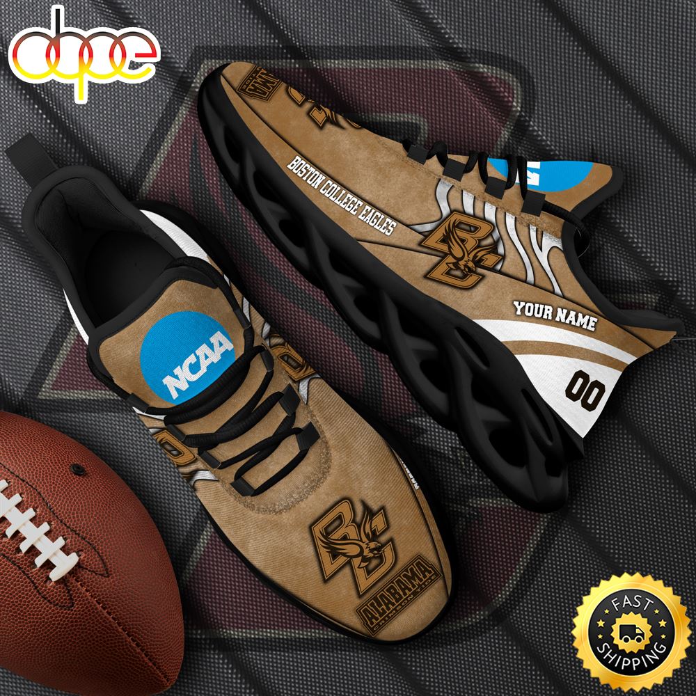 NCAA Boston College Eagles Black Max Soul Shoes, White Max Soul Shoes Custom Your Name And Number