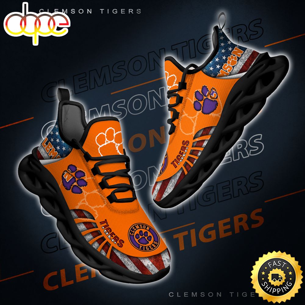 NCAA Clemson Tigers Black And White Clunky Shoes New Style For Fans