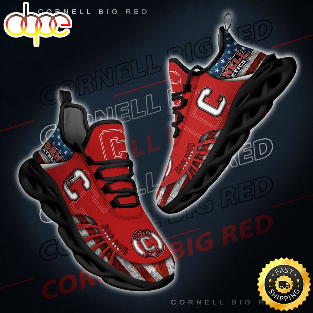 NCAA Cornell Big Red Black And White Clunky Shoes New Style For Fans