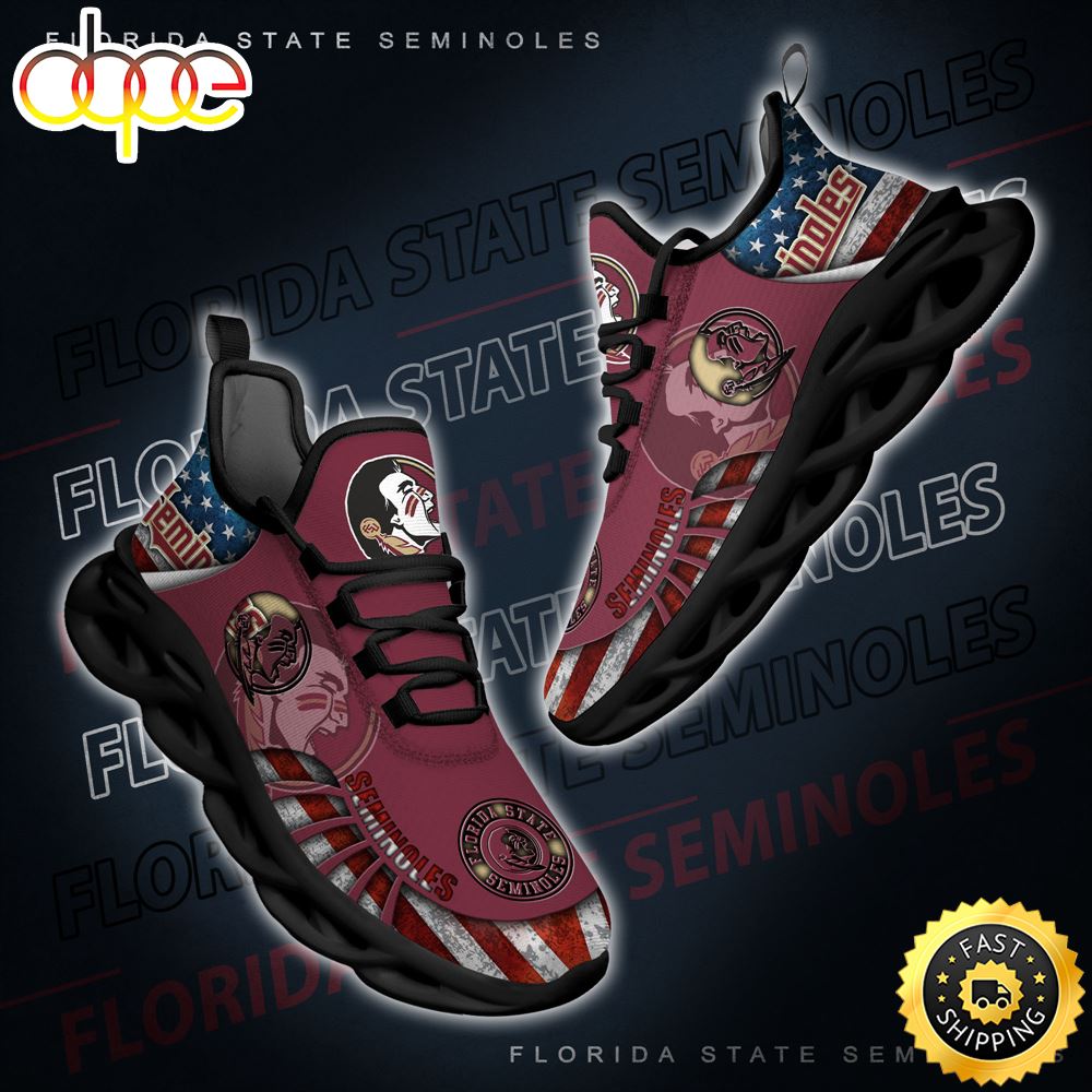 NCAA Florida State Seminoles Black And White Clunky Shoes New Style For Fans