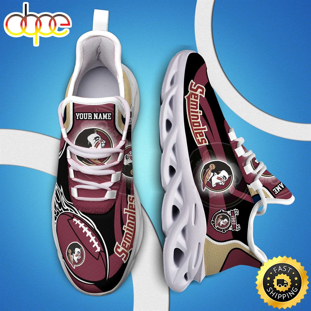 NCAA Florida State Seminoles White C Sneakers Personalized Your Name
