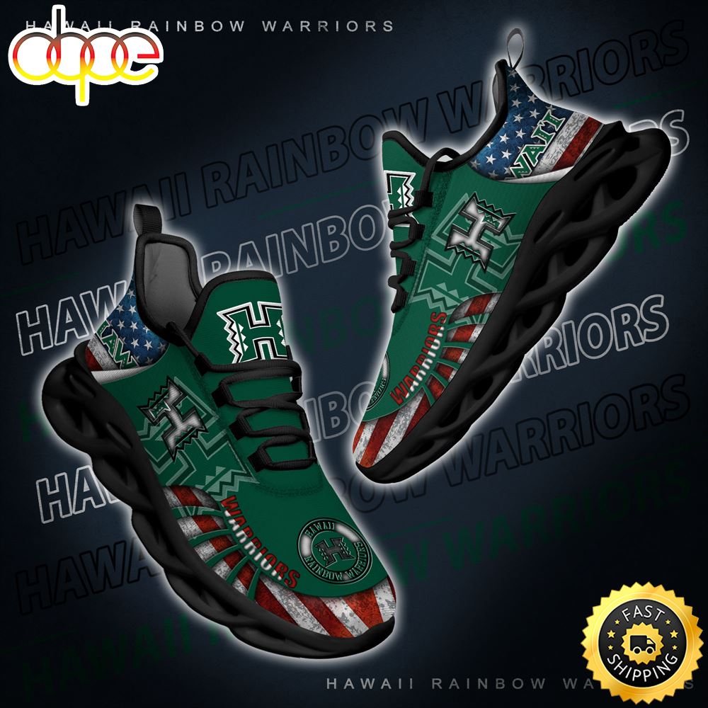 NCAA Hawaii Rainbow Warriors Black And White Clunky Shoes New Style For Fans