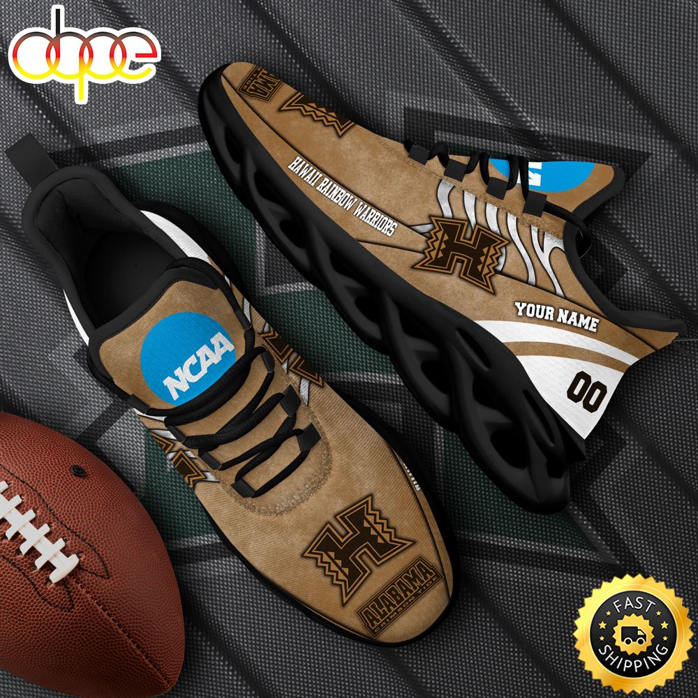 NCAA Hawaii Rainbow Warriors Black Max Soul Shoes White Max Soul Shoes Custom Your Name And Number Frefno.jpg