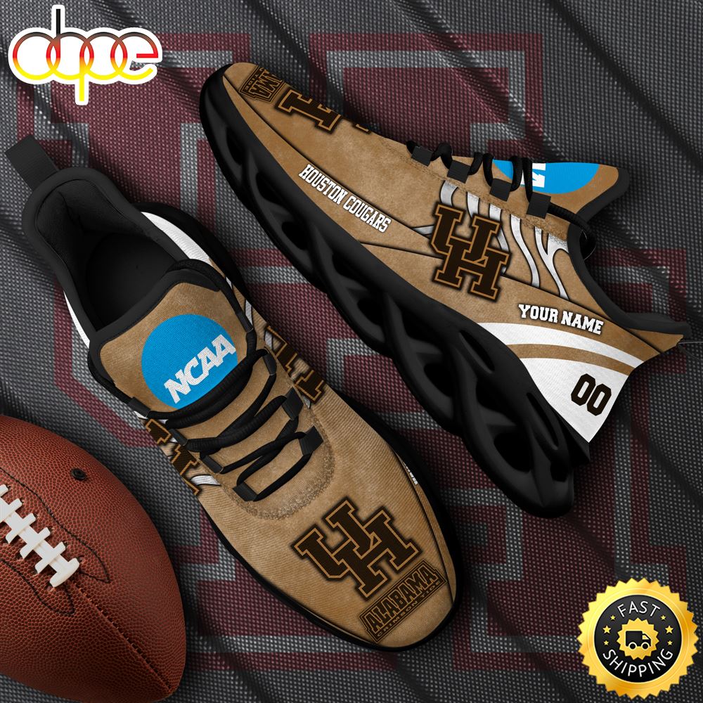 NCAA Houston Cougars Black Max Soul Shoes White Max Soul Shoes Custom Your Name And Number Eztqwp.jpg