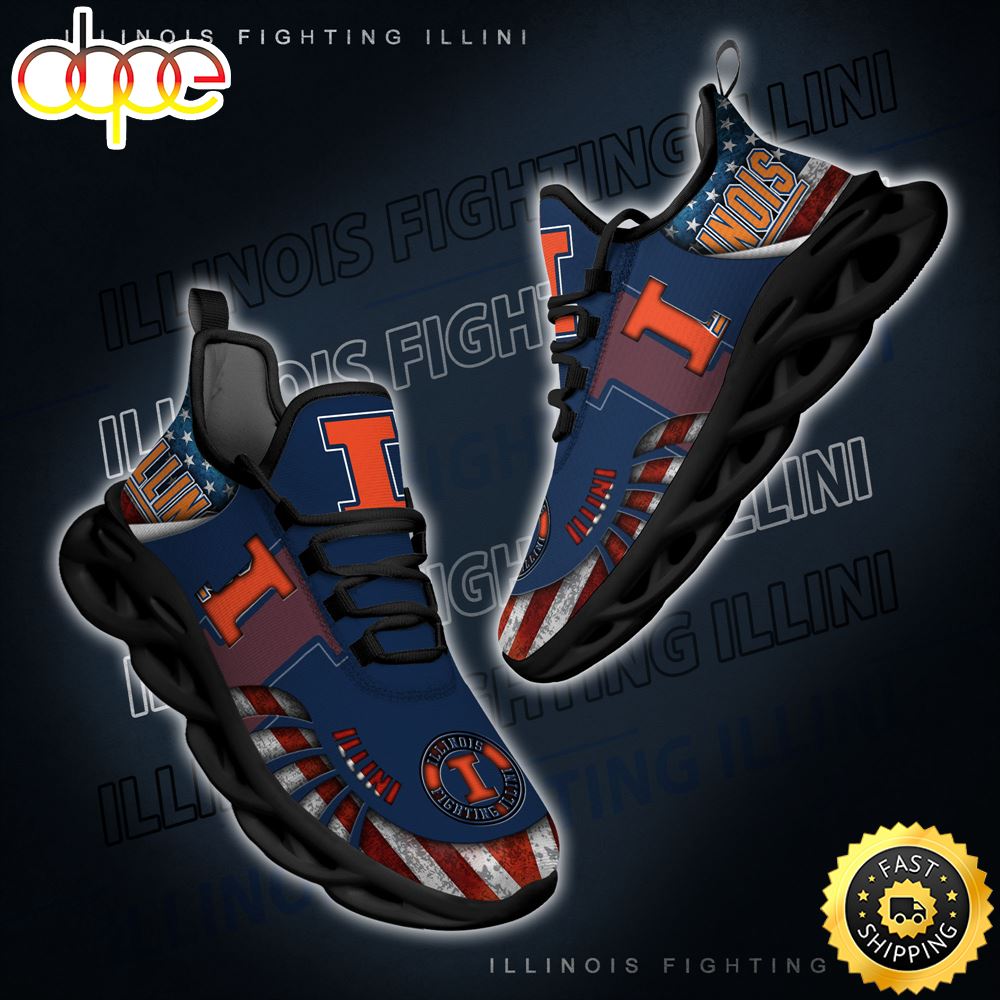 NCAA Illinois Fighting Illini Black And White Clunky Shoes New Style For Fans Gf44jy.jpg