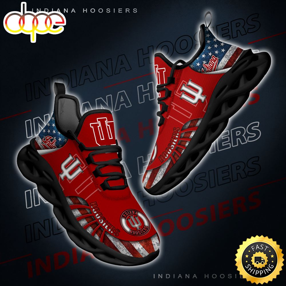 NCAA Indiana Hoosiers Black And White Clunky Shoes New Style For Fans