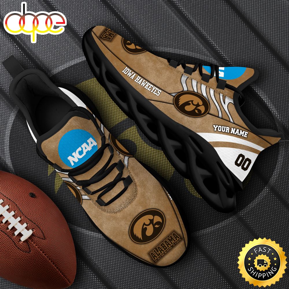 NCAA Iowa Hawkeyes Black Max Soul Shoes White Max Soul Shoes Custom Your Name And Number Asf8pg.jpg