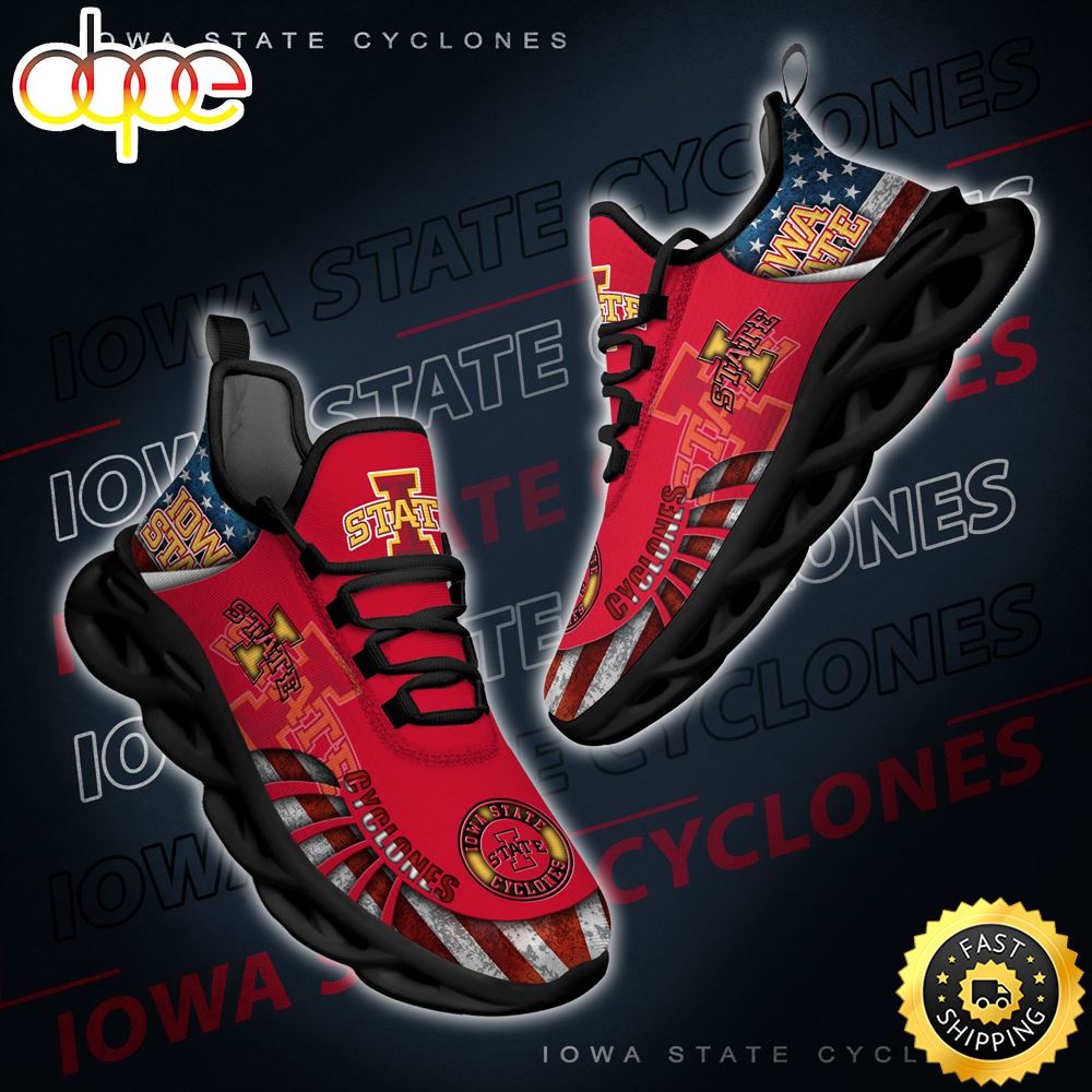 NCAA Iowa State Cyclones Black And White Clunky Shoes New Style For Fans