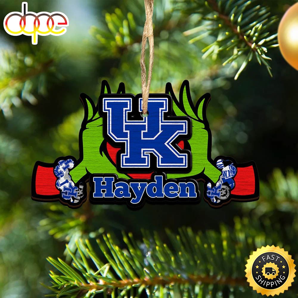 NCAA Kentucky Wildcats Grinch Christmas Ornament Personalized Your Name