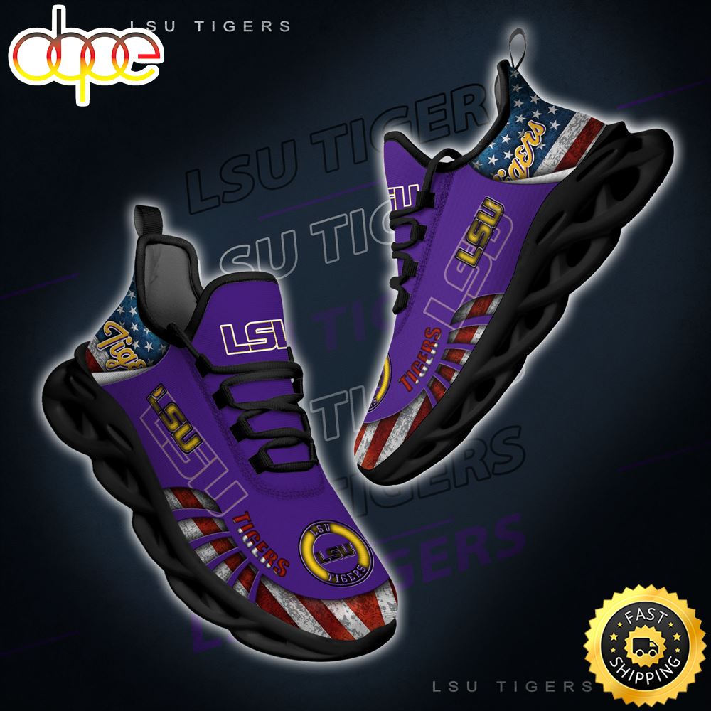 NCAA LSU TIGERS Black And White Clunky Shoes New Style For Fans