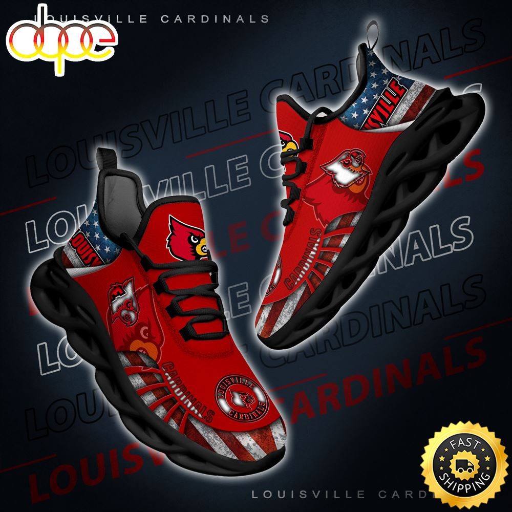NCAA Louisville Cardinals Black And White Clunky Shoes New Style For Fans