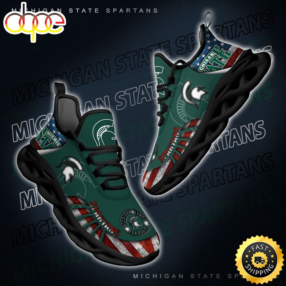 NCAA Michigan State Spartans Black And White Clunky Shoes New Style For Fans