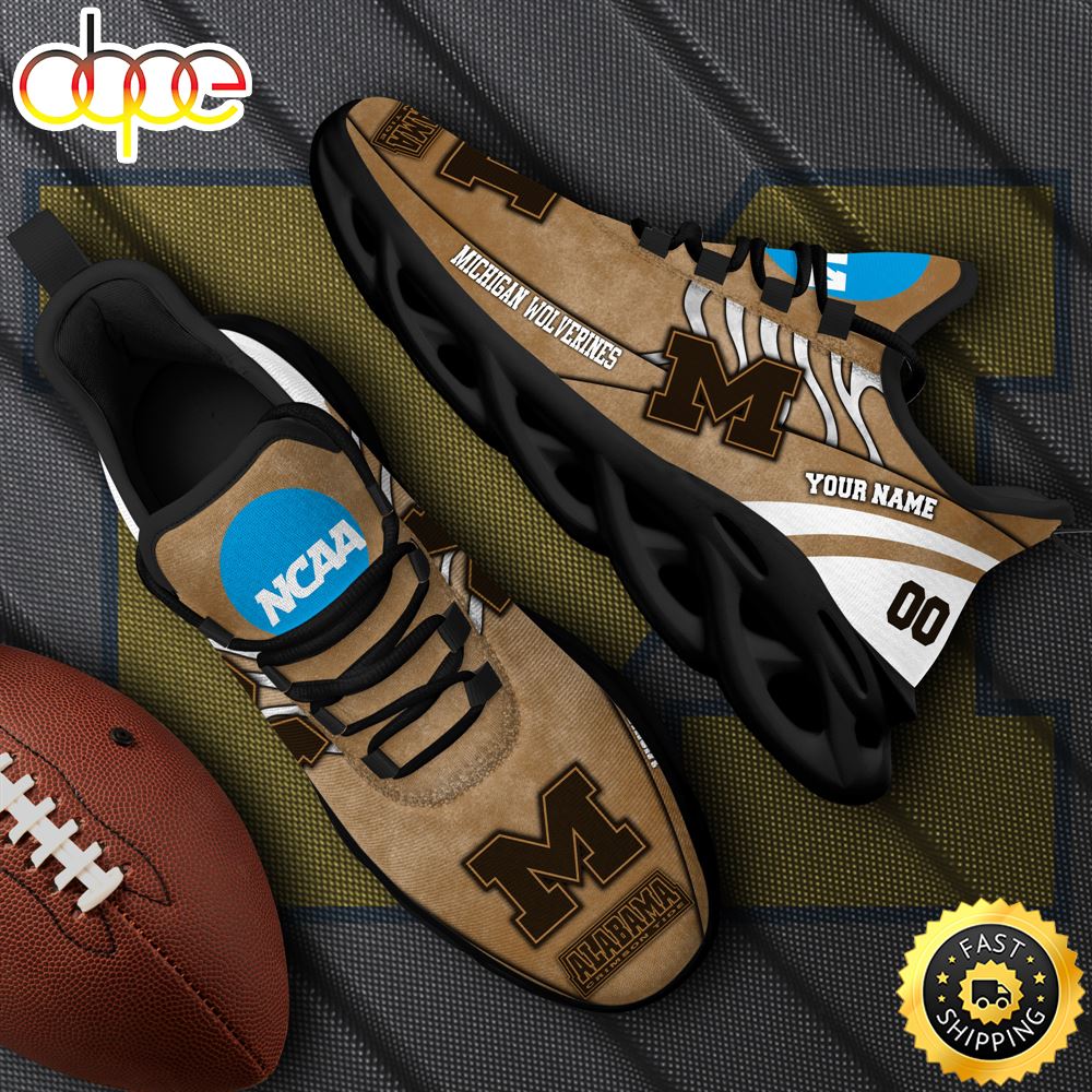 NCAA Michigan Wolverines Black Max Soul Shoes White Max Soul Shoes Custom Your Name And Number Fiwc6u.jpg