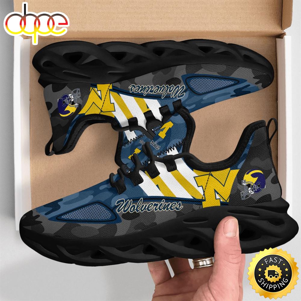 NCAA Michigan Wolverines Military Camouflage M Soul Shoes