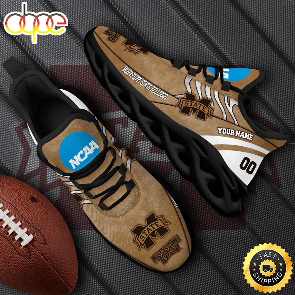 NCAA Mississippi State Bulldogs Black Max Soul Shoes White Max Soul Shoes Custom Your Name And Number Pvujxv.jpg