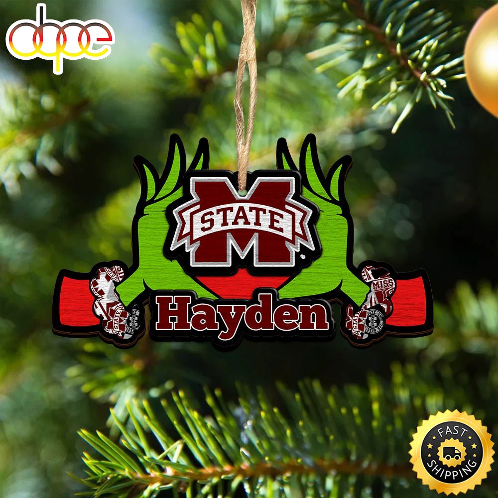 NCAA Mississippi State Bulldogs Grinch Christmas Ornament Personalized Your Name B1rcuq.jpg