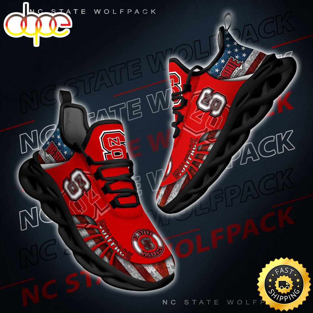NCAA NC State Wolfpack Black And White Clunky Shoes New Style For Fans