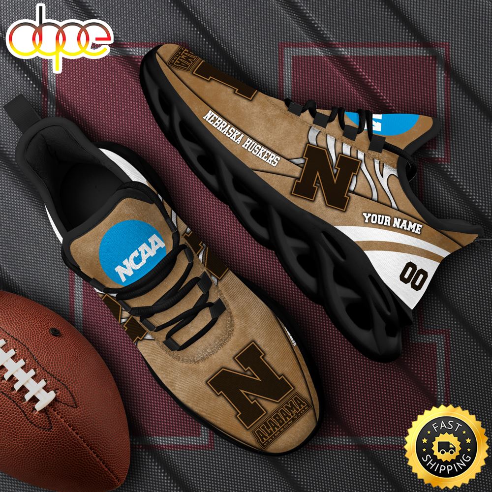 NCAA Nebraska Cornhuskers Black Max Soul Shoes White Max Soul Shoes Custom Your Name And Number W5lfqg.jpg