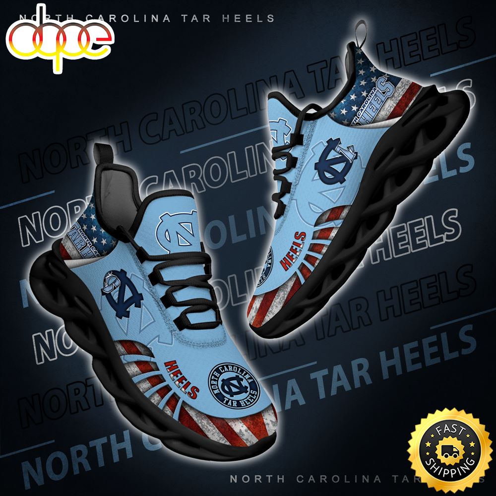 NCAA North Carolina Tar Heels Black And White Clunky Shoes New Style For Fans Zeodme.jpg