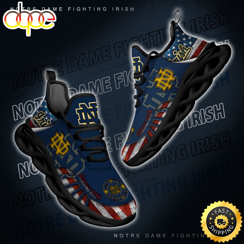 NCAA Notre Dame Fighting Irish Black And White Clunky Shoes New Style For Fans Uuzkg2.jpg