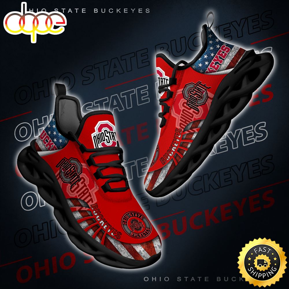 NCAA Ohio State Buckeyes Black And White Clunky Shoes New Style For Fans