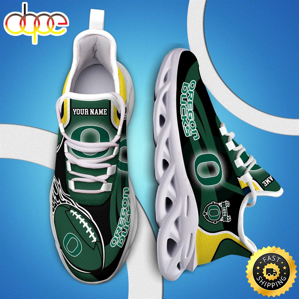 NCAA Oregon Ducks White C Sneakers Personalized Your Name