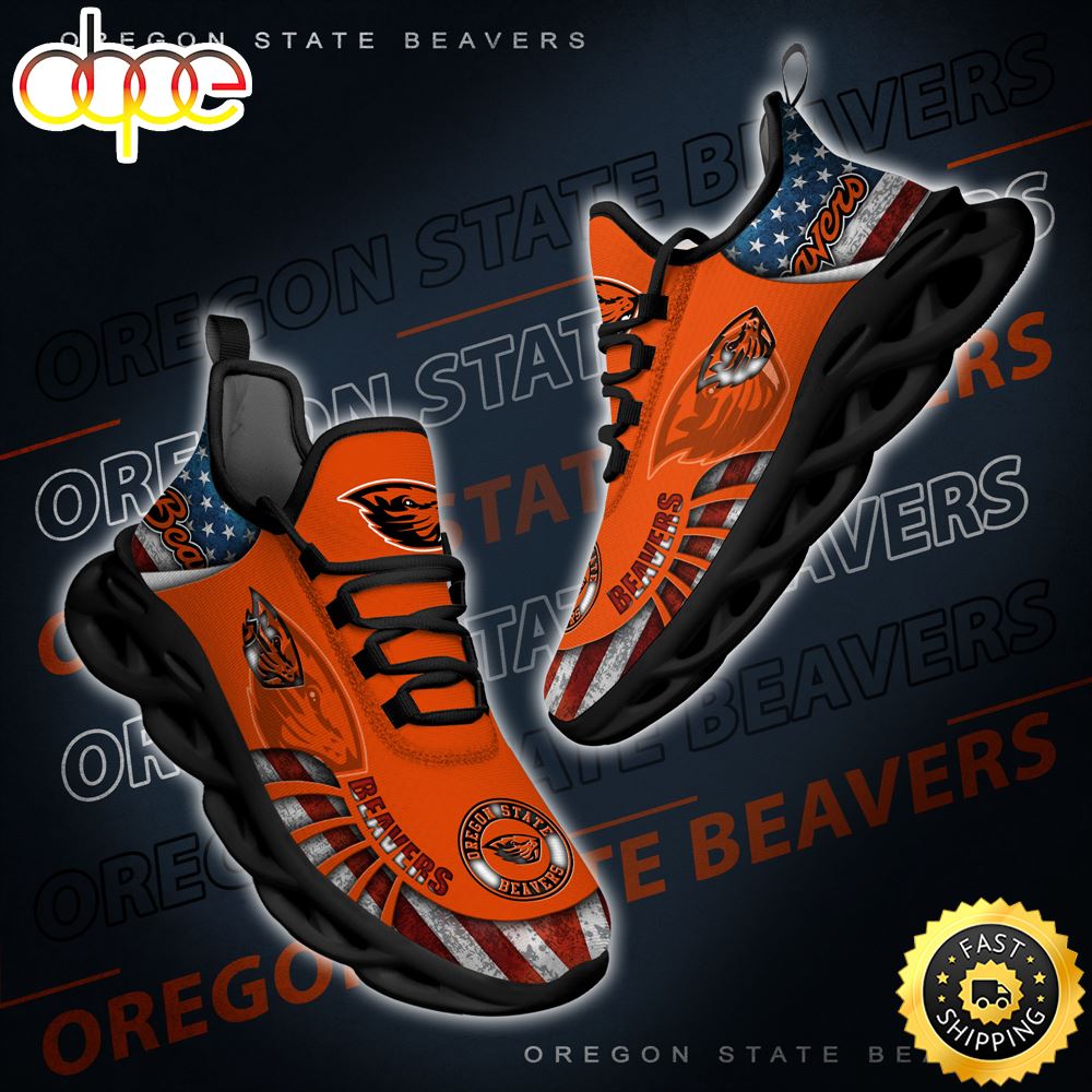 NCAA Oregon State Beavers Black And White Clunky Shoes New Style For Fans