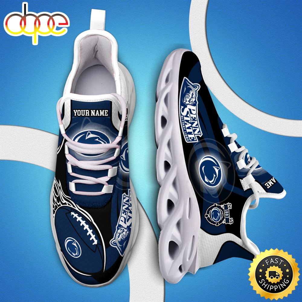 NCAA Penn State Nittany Lions White C Sneakers Personalized Your Name