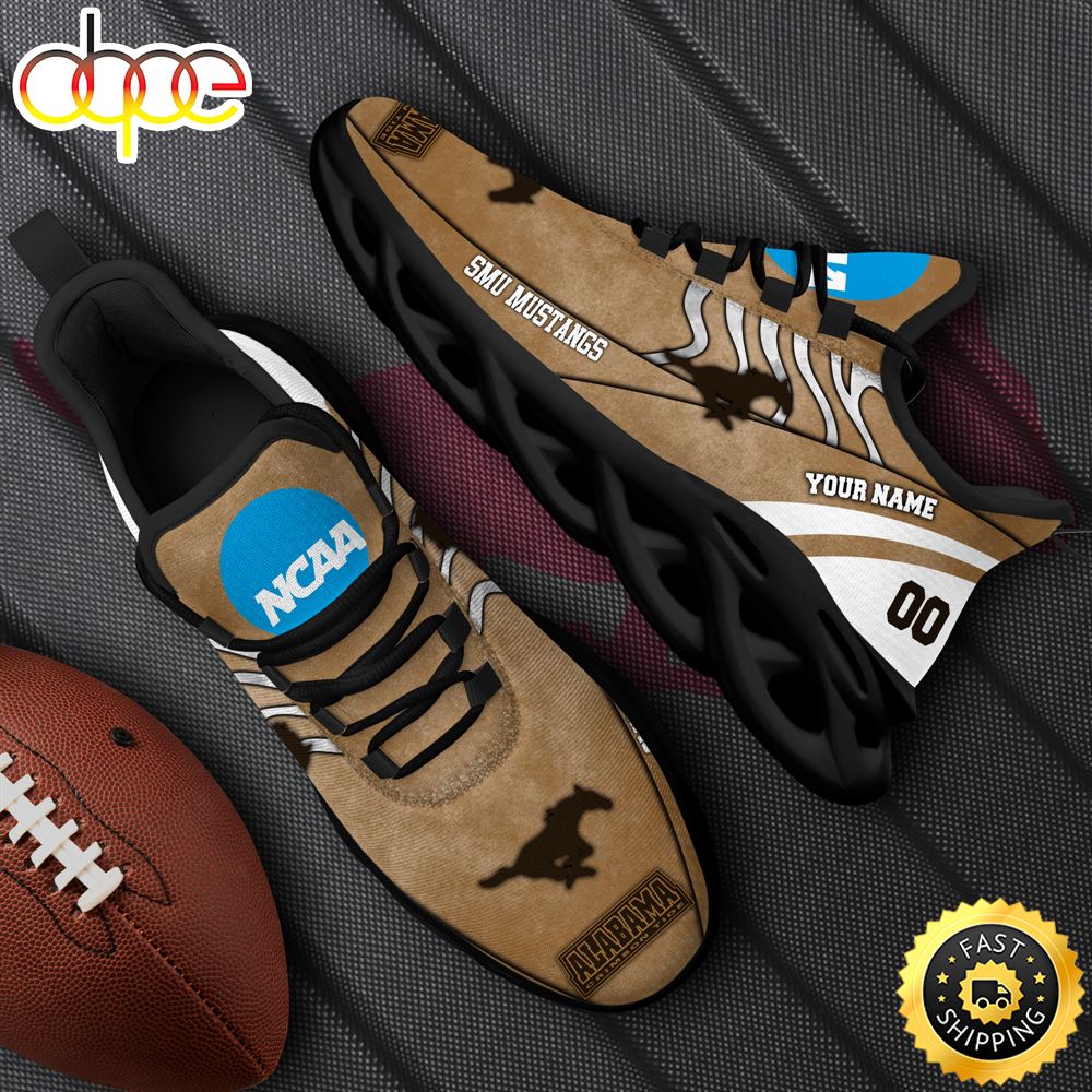 NCAA SMU Mustangs Black Max Soul Shoes White Max Soul Shoes Custom Your Name And Number Zoutmg.jpg