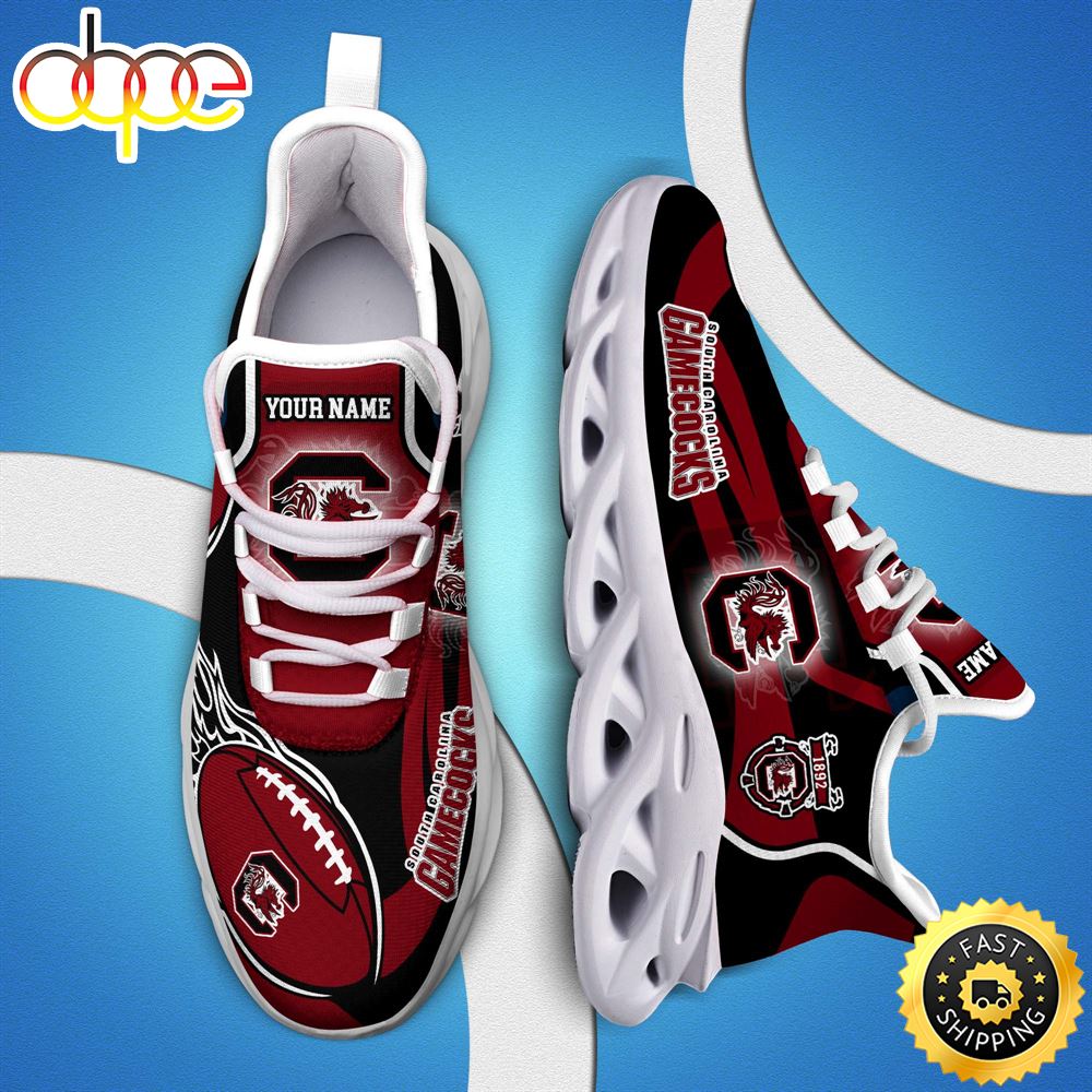 NCAA South Carolina Gamecocks White C Sneakers Personalized Your Name
