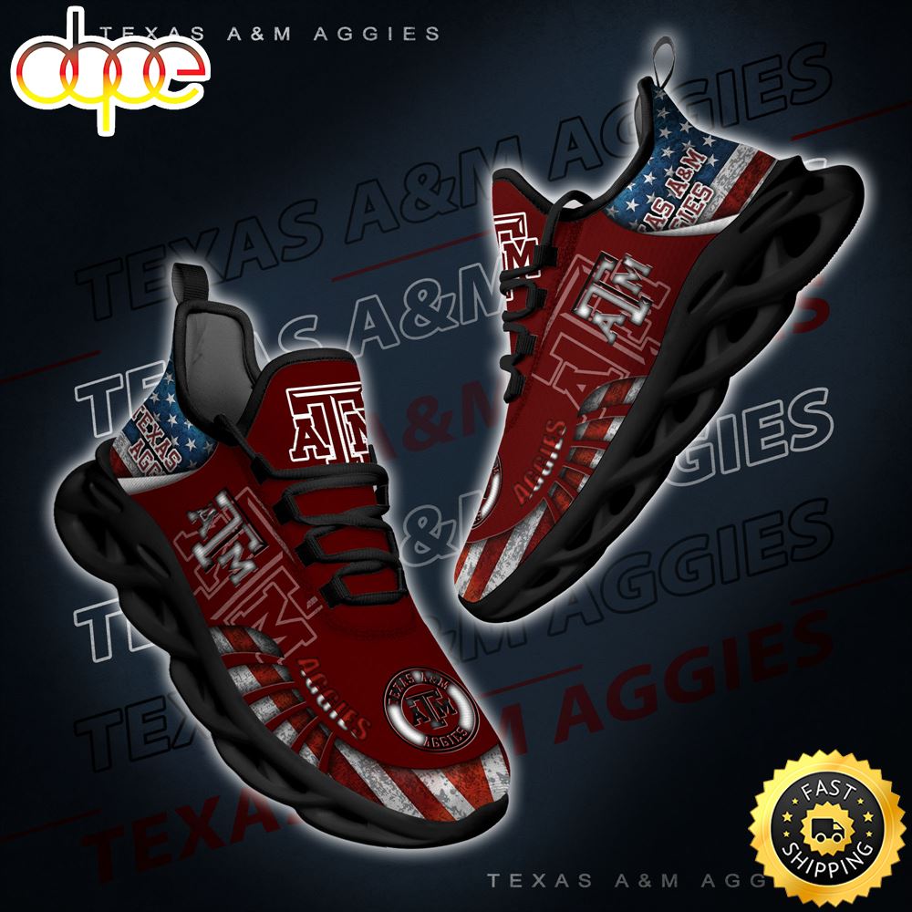 NCAA Texas A&M Aggies Black And White Clunky Shoes New Style For Fans