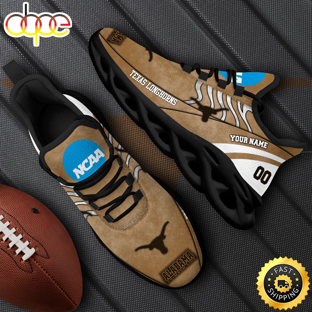 NCAA Texas Longhorns Black Max Soul Shoes White Max Soul Shoes Custom Your Name And Number Yhtx1r.jpg
