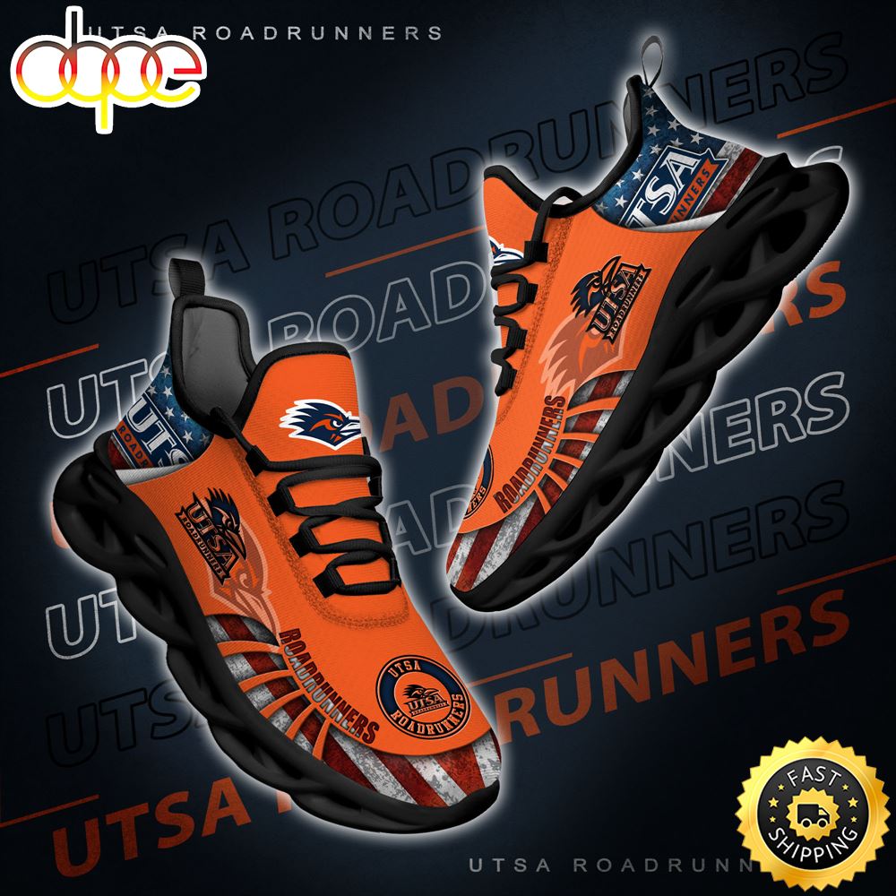 NCAA UTSA Roadrunners Black And White Clunky Shoes New Style For Fans