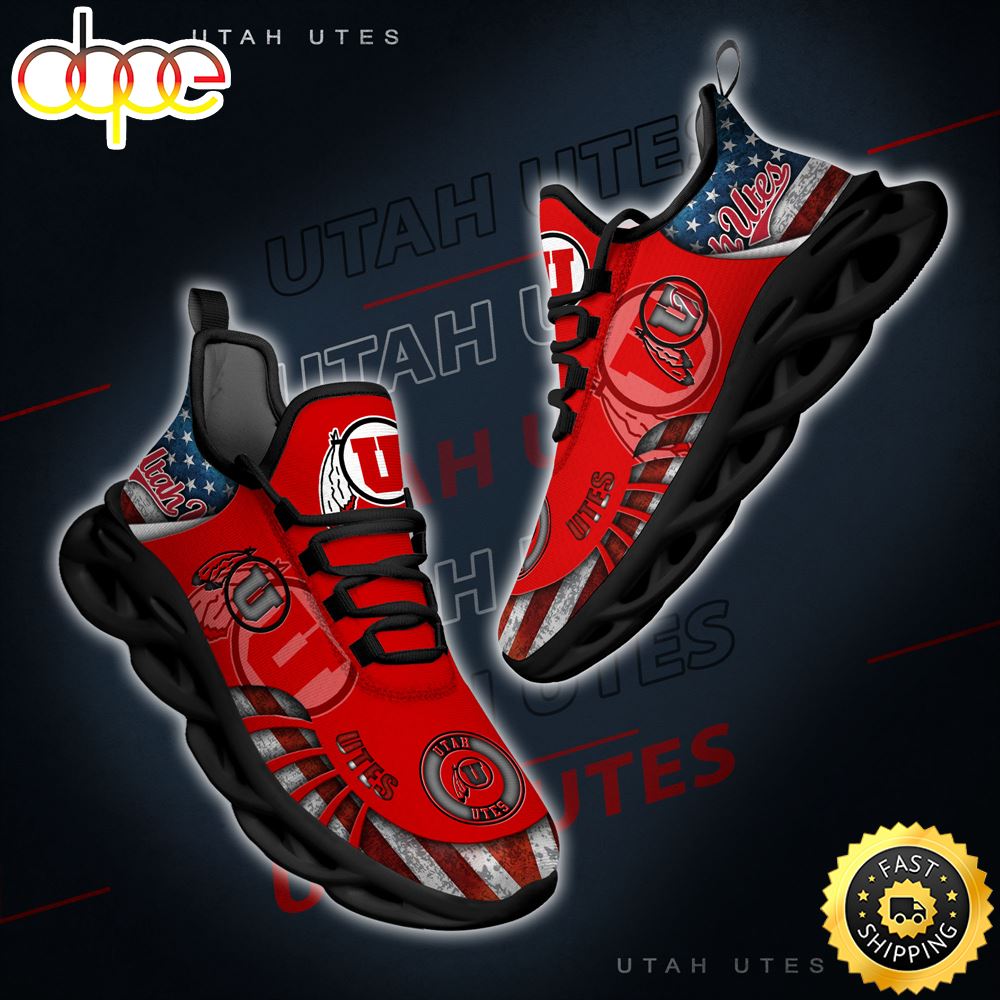 NCAA Utah Utes Black And White Clunky Shoes New Style For Fans