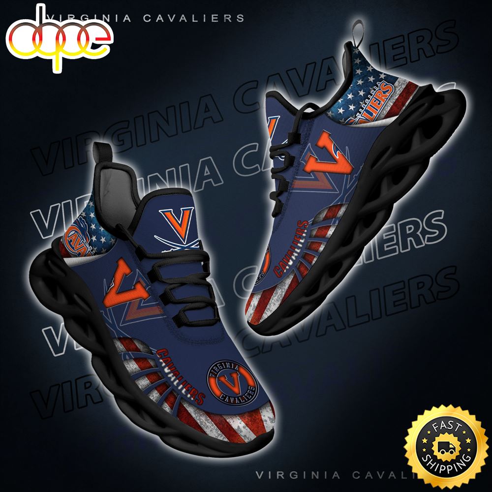 NCAA Virginia Cavaliers Black And White Clunky Shoes New Style For Fans
