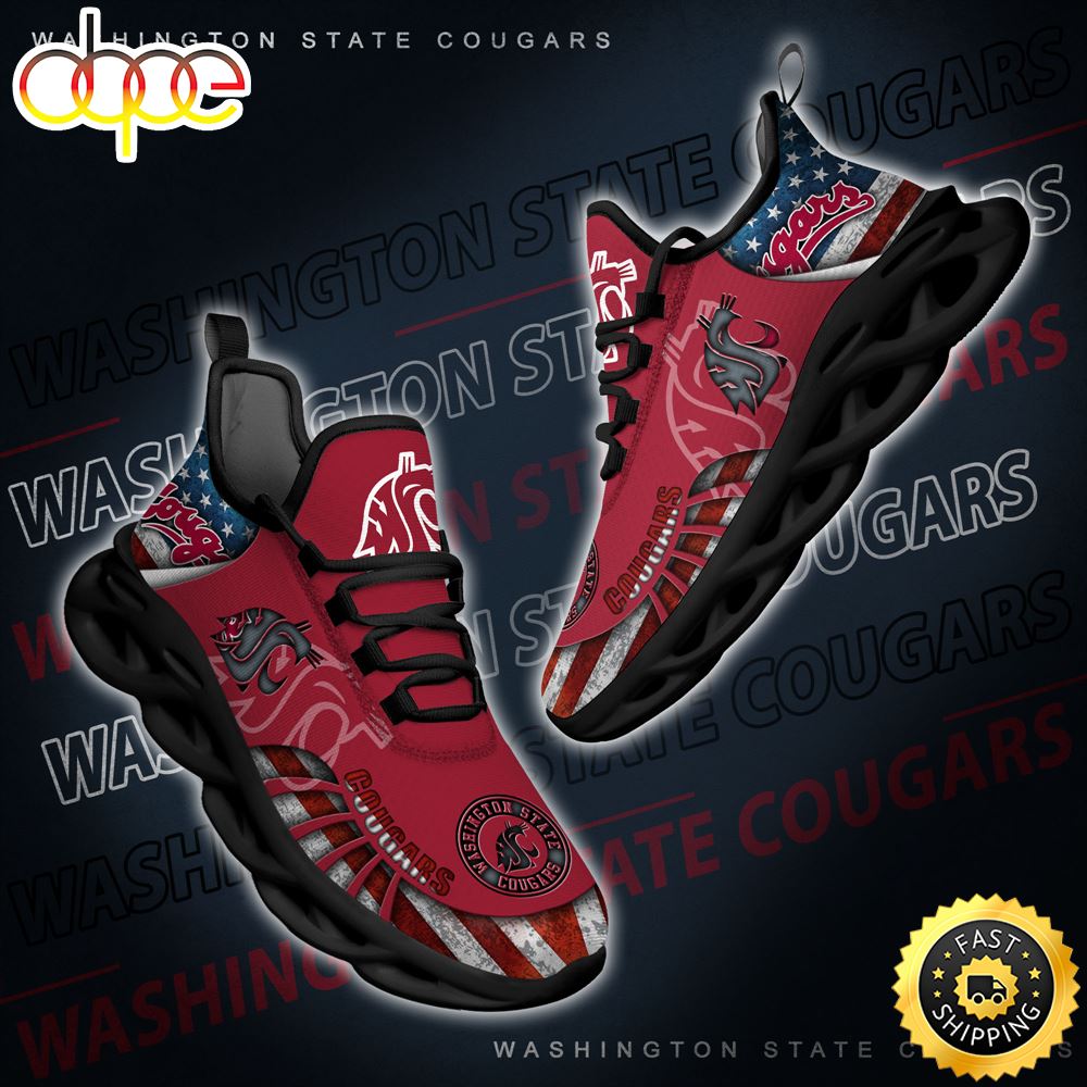 NCAA Washington State Cougars Black And White Clunky Shoes New Style For Fans Wuhkdb.jpg