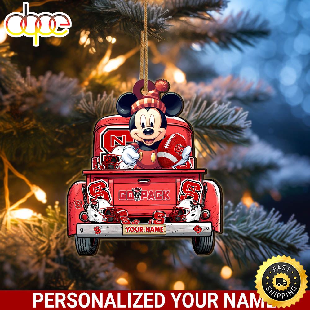 NC State Wolfpack Mickey Mouse Ornament Personalized Your Name Sport Home Decor Pbqdpu.jpg