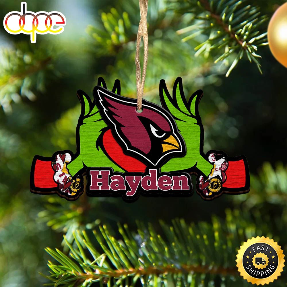 NFL Arizona Cardinals Grinch Christmas Ornament Personalized Your Name