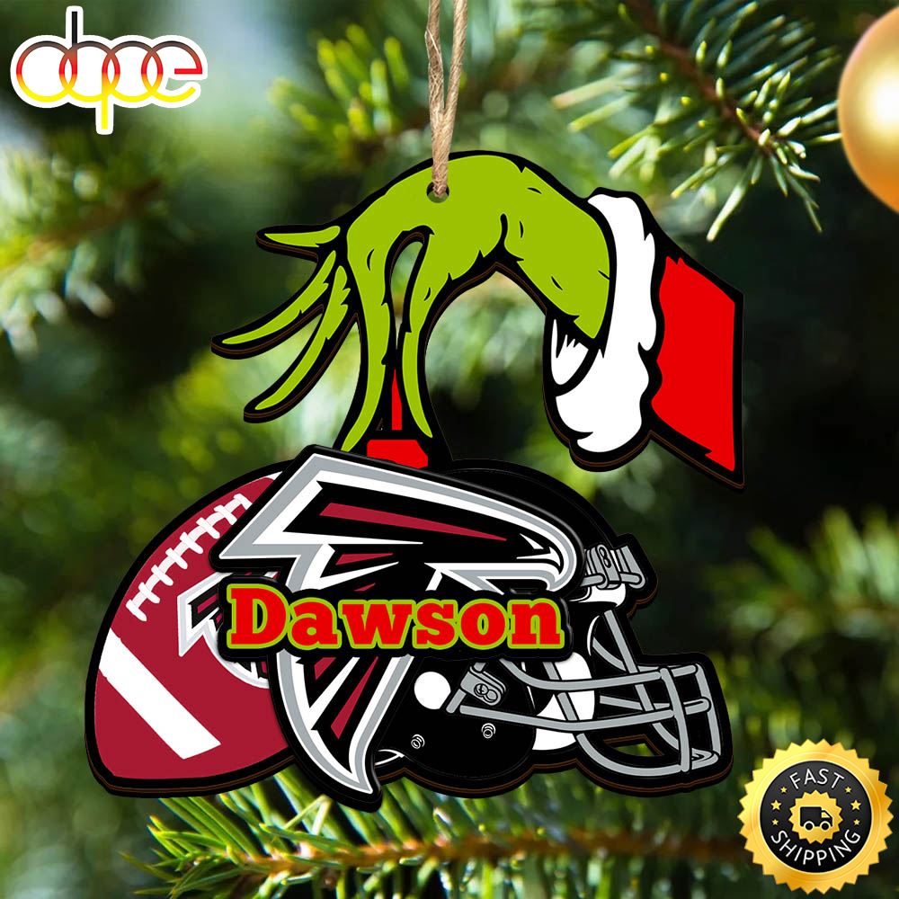 NFL Atlanta Falcons Personalized Your Name Grinch And Football Ornament Qjiqha