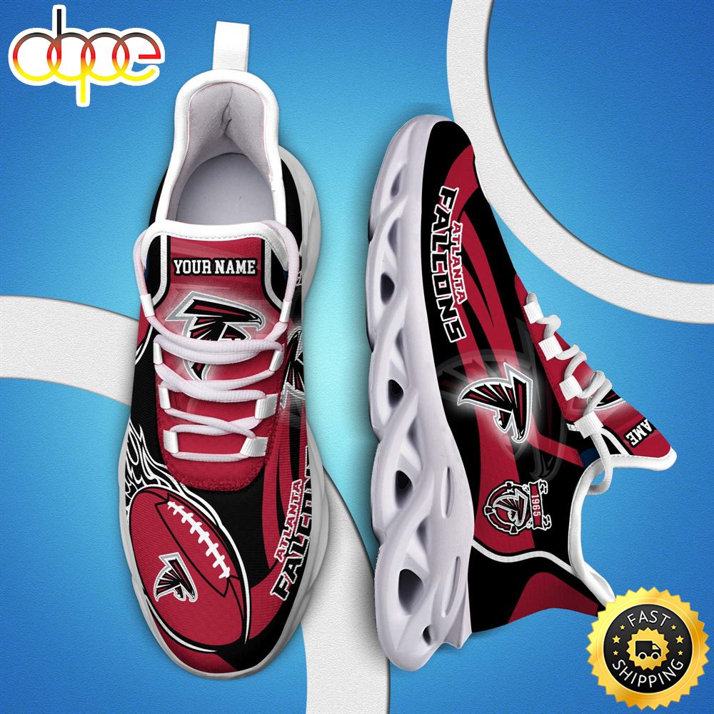 NFL Atlanta Falcons White C Sneakers Personalized Your Name