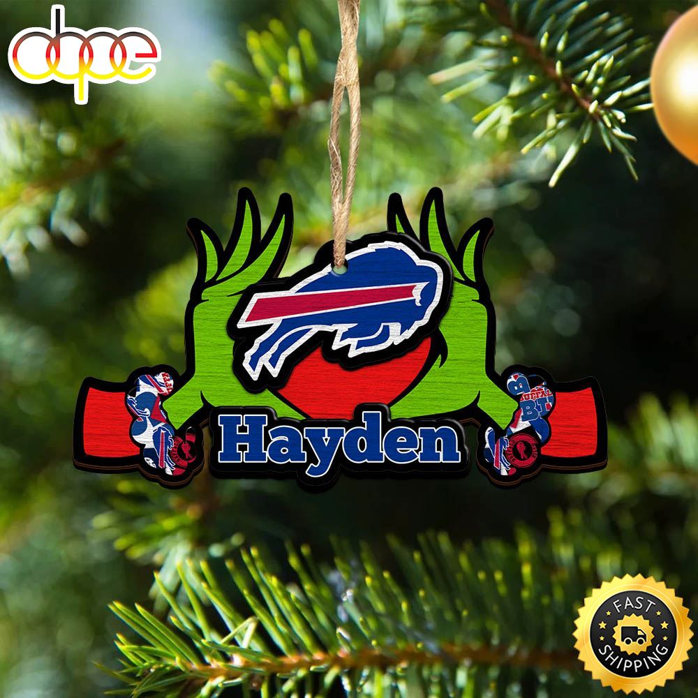 NFL Buffalo Bills Grinch Christmas Ornament Personalized Your Name