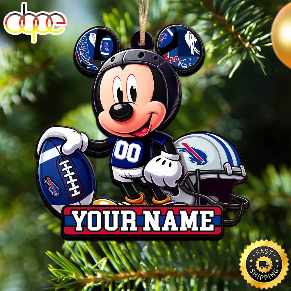 NFL Buffalo Bills Mickey Mouse Ornament Personalized Your Name
