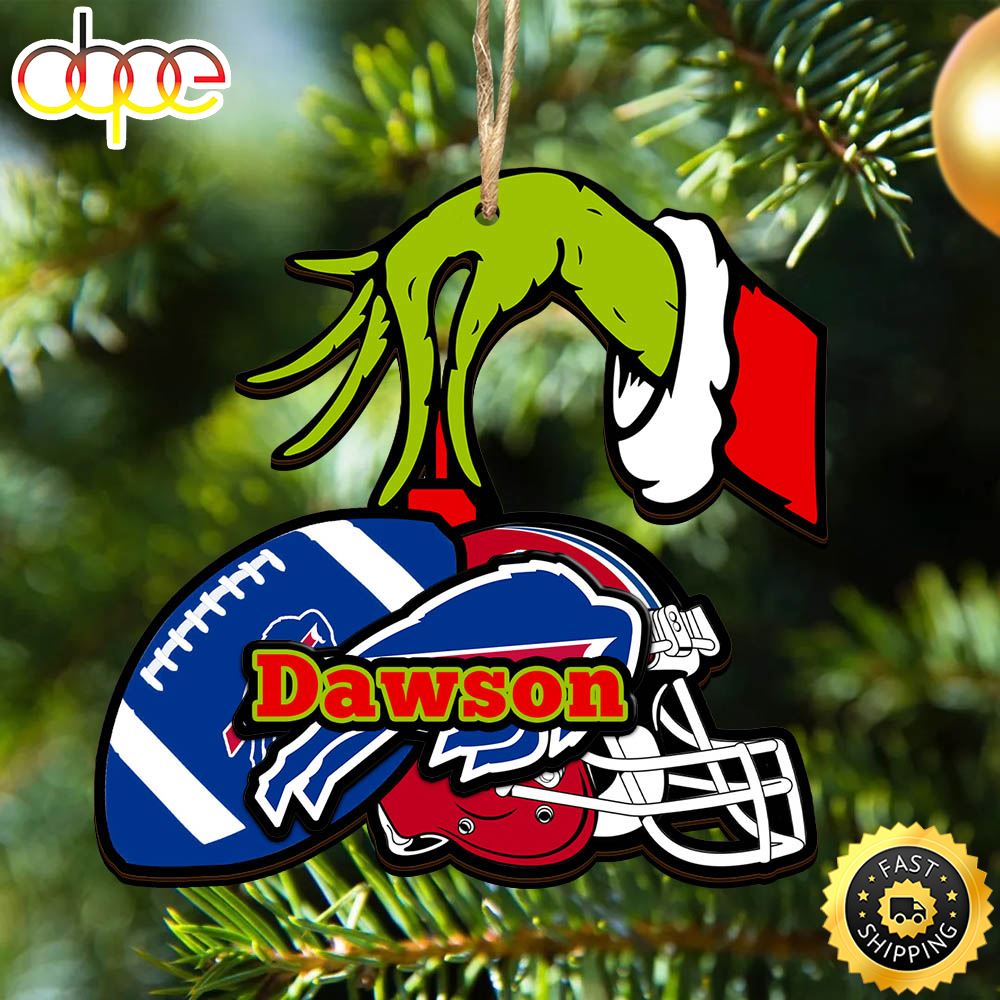 NFL Buffalo Bills Personalized Your Name Grinch And Football Ornament P3tqkp
